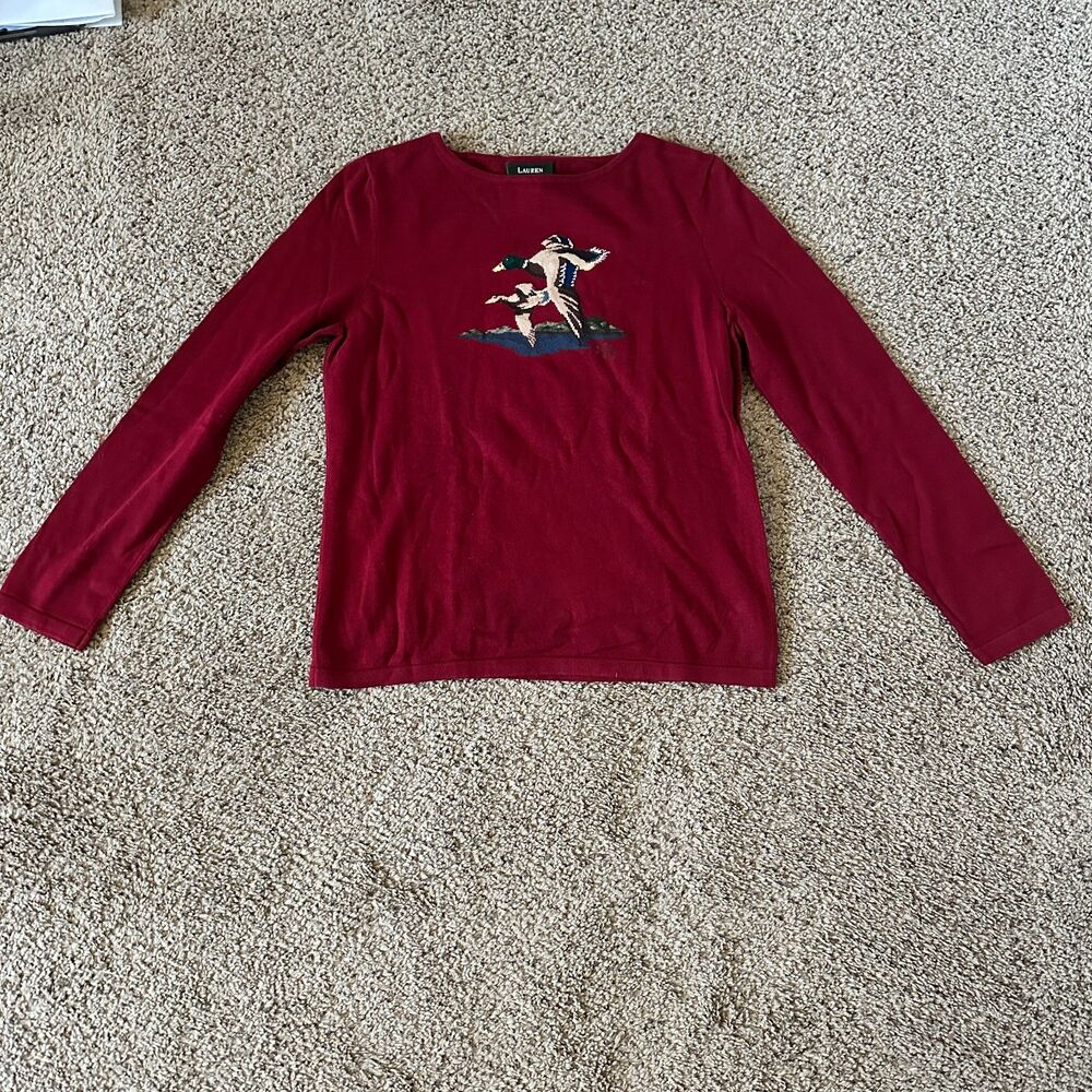 Vintage Lauren Ralph Lauren Red Duck Sweater
